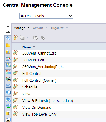 access-levels-central-management-console