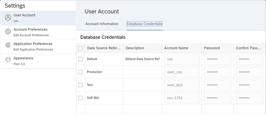 database-credentials-menu